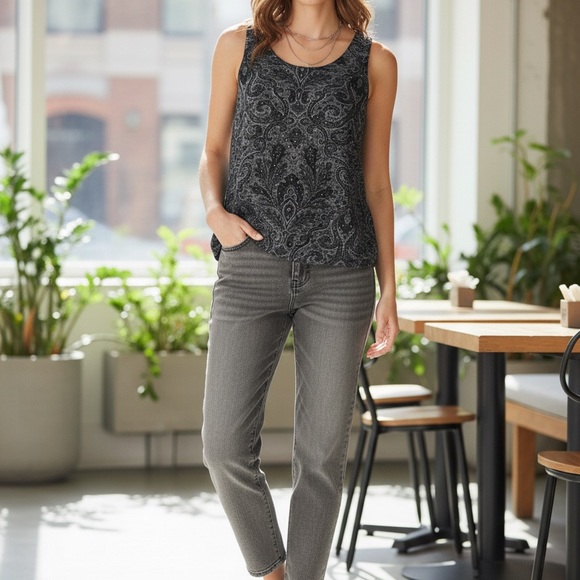 Jones New York Tops - Jones New York Gray Paisley Blouse